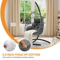thumbnail image 4 of Uforic Hanging Egg Chair with Stand & Cushion, Swing Design, 330 Lbs for Indoor/Outdoor, Gray, 4 of 9