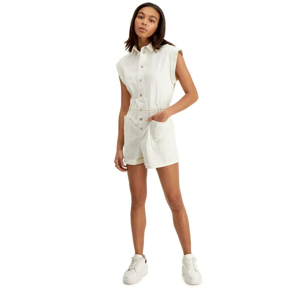 Now This Womens Denim Romper Light Wash L