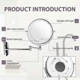 thumbnail image 4 of LED Illuminated Wall Mounted Makeup Mirror with 1x/5x Magnification, Dimmable with Touch Button, Adjustable Light, 360° Rotatable, 4 of 4