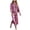 Hot Pink, variant on Women Fashion Dress Boho Print V Neck Strap Loose Half Sleeve Long Casual Holiday Dress Blue M