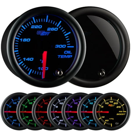 - GlowShift Tinted 7 Color Oil Temperature Gauge