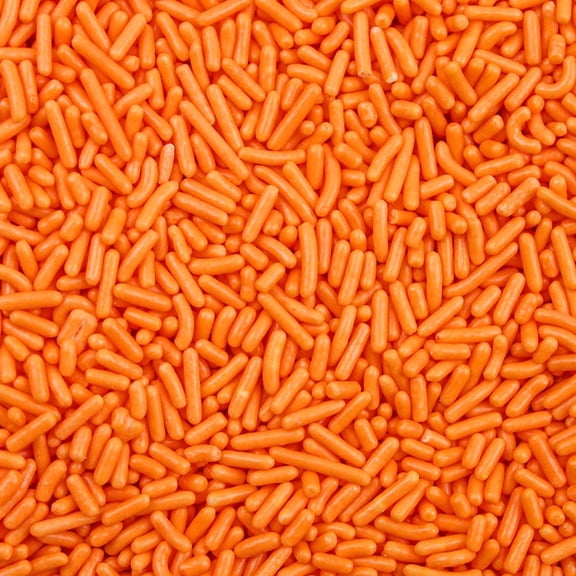 Krazy Sprinkles - Edible Orange Jimmies - Classic Ice Cream Topping, 1/2 Cup