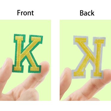 BYNYTO Christmas Iron-On Letter Patches - Red & Green Alphabet With Snowflake Appliques