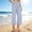 *Light Blue, variant on ClodeEU Women's Striped High Waist Straight Leg Cropped Pants,Casual Solid Color Capri Pants with Pockets Beige,Women's Plus L