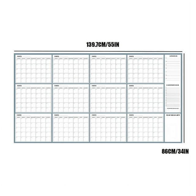 12 Month Blank Planner Daily Refills Magnetic Dry Erase Wall Calendar Whiteboard