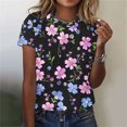 thumbnail image 2 of Tops de Ajuste Suelto para las Mujeres Impreso Manga Corta Suéter Camiseta Cuello Redondo Blusa Casual, Top de Moda para el Uso Diario Y las Salidas, 2 of 6