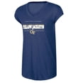 thumbnail image 2 of Women's Russell Athletic Heather Navy Georgia Tech Yellow Jackets Wordmark V-Neck T-Shirt, 2 of 3