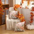 thumbnail image 5 of Fall Pillow Covers 20x20 inch Set of 2 Orange and Green Watercolor Pumpkin Fallen Leaves Decorative Throw Pillow Covers Autumn Thanksgiving Farmhouse Decoration for Home Couch TH27-D20, 5 of 6