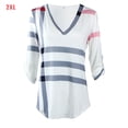 thumbnail image 1 of Camiseta con estampado a cuadros Mujer Otoño Manga 3/4 Blusa con cuello en V profundo Top suelto Inevent AP000101-19B, 1 of 3