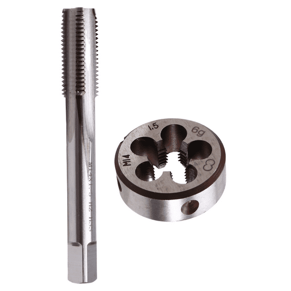 2Pcs M14x1.5 Tap Die Set High Speed Steel Tap Die Sleeve Used for Machine Tool Internal and External Thread Tapping