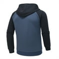 thumbnail image 3 of QPNGRP Men's Full-Zip Hoodie Lightweight Hoodie Sweatshirt Jacket Solid Hooded with Kanga Pocket, 3 of 6