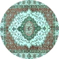 thumbnail image 1 of Ahgly Company Indoor Round Abstract Light Blue Modern Area Rugs, 5' Round, 1 of 4