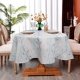 thumbnail image 4 of Oval Tablecloth 52 x 70 Inch, Vintage Geometric Leaves Tablecloth for Oval Table, Fabric Wrinkle Free Washable Waterproof Retro Tablecloth Oval Table Cloth for Kitchen Dining Room Table, 4 of 5