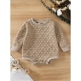 thumbnail image 2 of Seyurigaoka Baby Boys Girls Winter Warm Romper Tops Casual Long Sleeve Solid Color Quilted Bodysuit One-Piece Clothes, 2 of 6