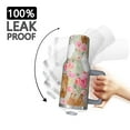 thumbnail image 3 of OBREWU Pomeranian Dog and Flower Floral Tumbler with Handle and Lid,Pomeranian Dog and Flower Floral 40oz Double Wall Vacuum Insulated Tumbler,Cups Gift for Women and Men, 3 of 7