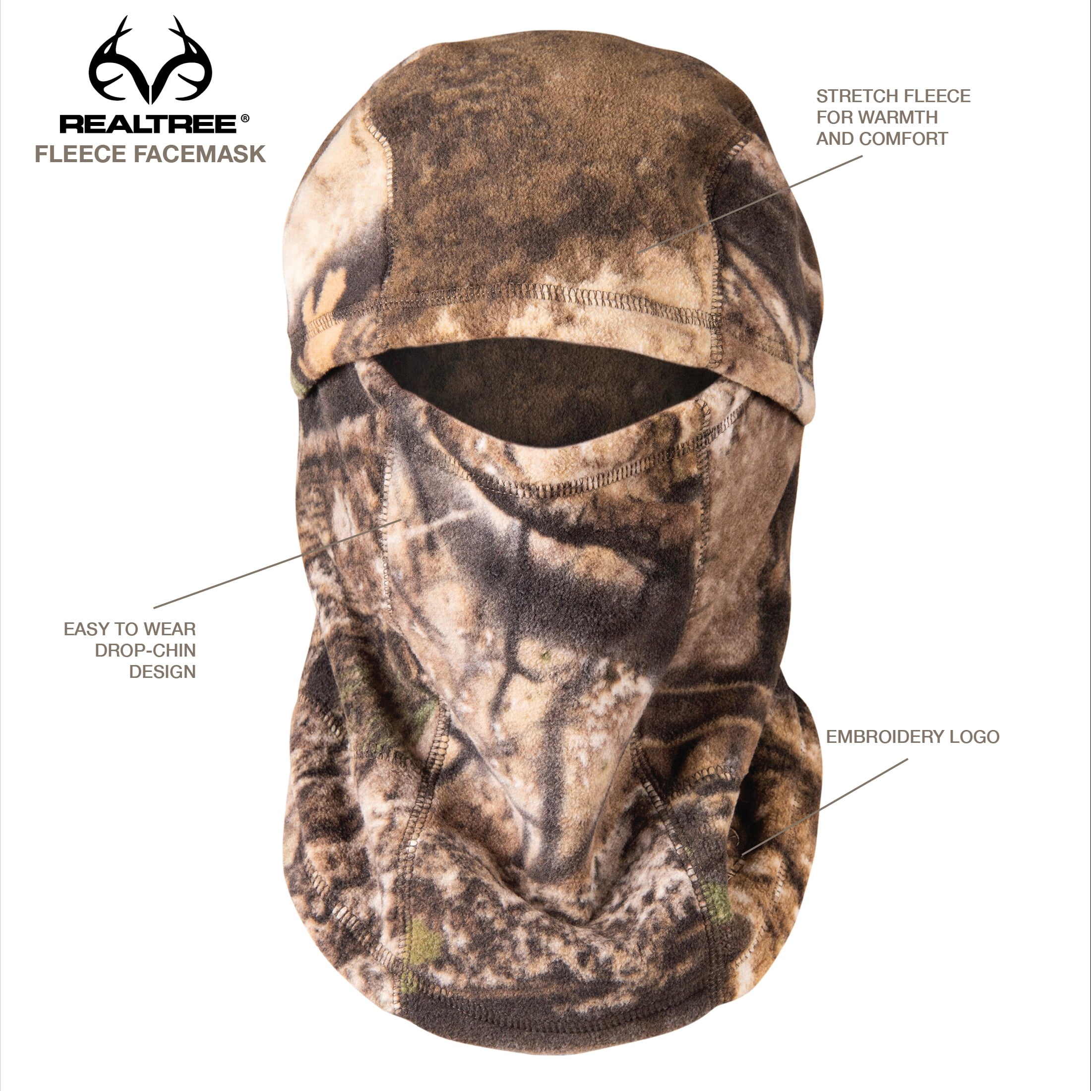 Realtree APX Fleece Hunting Facemask Balaclava, Adult
