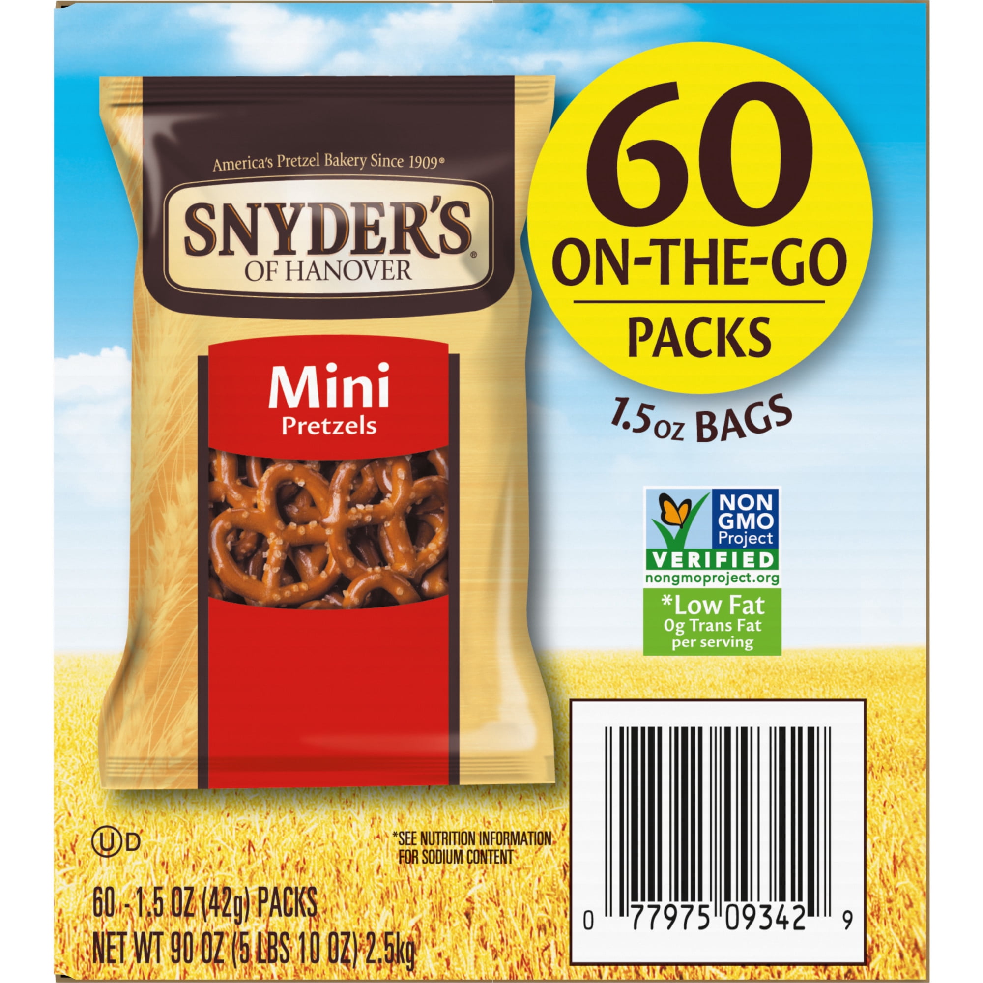 Snyder's of Hanover, Mini Pretzels, Individual Packs, 60 Ct
