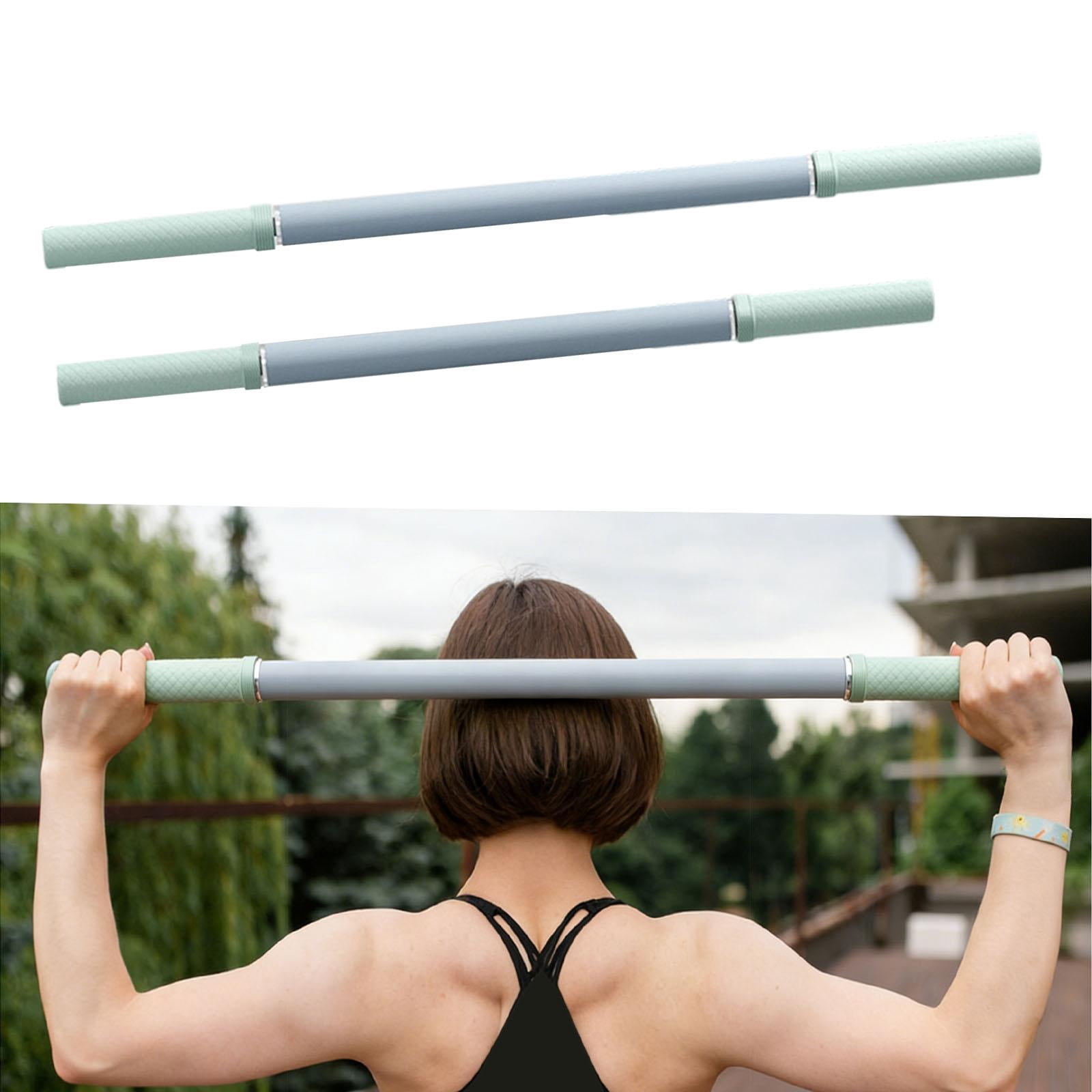 Baoblaze 2 Pieces Massage Roller Stick Comfortable Multipurpose Yoga Stretching Tool Body silver