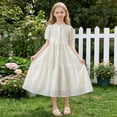 thumbnail image 4 of Makaor Wedding Guest Dresses for Girls A Line Dress Lace Sleeveless Formal Dresses Empire Waist Midi Birthday Party Dresses, 4 of 8