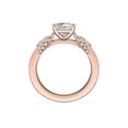 thumbnail image 2 of 0.70 Carat Princess Cut Real Diamond Beautiful Solitaire with Accents Ring for Engagement in Solid 14K Rose Gold Size 7, 2 of 8