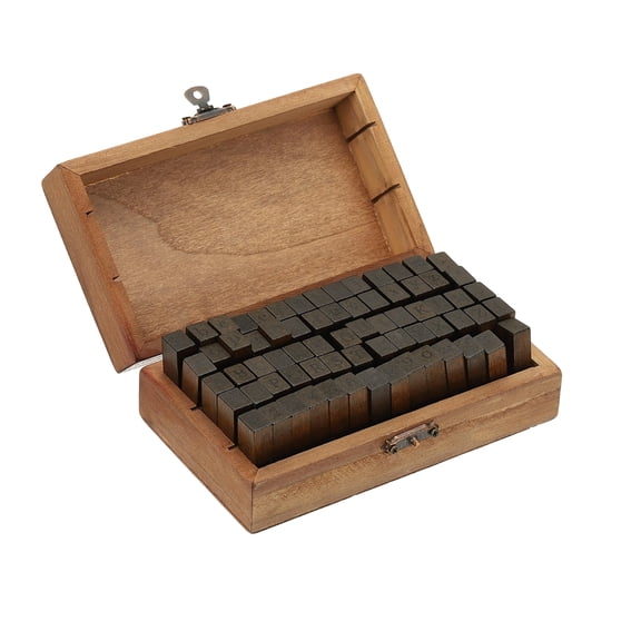 Uxcell Letter Stamps Number Stamps, 70Pcs Vintage Wood Rubber Stamp Set