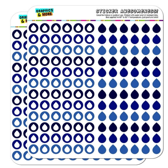 Water Droplet Dots Planner Calendar Scrapbooking Crafting Stickers - Blue - Opaque