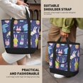 thumbnail image 6 of Insulated Cooler Bag - BohemianCute Patterned Rabbit Large Freezer Cooler Tote Bags Insulated for Food, Insulated Grocery Shopping Bags with Zipper Top for Travel Picnic Beach, 6 of 8