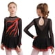 thumbnail image 3 of Vestido de baile de ballet y gimnasia para niñas, brillante, de manga larga, con cuello redondo, de malla, para patinaje artístico, bailarina, tutú, 3 of 5