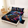thumbnail image 2 of Manfei Cartoon Train Bed Sheets,Colorful Railway Full Size Sheets,4 Pieces,1 Flat Sheet, 1 Fitted Sheet and 2 Pillowcases, 2 of 6