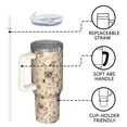 thumbnail image 4 of OBREWU Yorkie Dog and Flower Florals Tumbler with Handle and Lid,Yorkie Dog and Flower Florals 40oz Double Wall Vacuum Insulated Tumbler,Cups Gift for Women and Men, 4 of 7