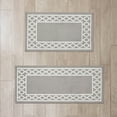 thumbnail image 2 of Washable Skid-Resistant Runner Rug, Trellis Border , Light Grey and White , 26" x 45"/26" x 60", 2 of 9