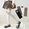 thumbnail image 5 of Godderr Little Girl's Socks Girl's Knee High 2 Pair School Uniform Socks Cotton Socks 3-12Y Kids Girls Pring Autumn Bow Knee Socks Baby Long Stockings, 5 of 8