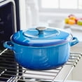 thumbnail image 4 of Merten & Storck 7QT Dutch Oven with Lid, Lightweight Enameled Iron, Oven Safe, Metal Utensil Safe, Blue, 4 of 9