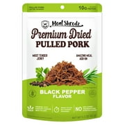 Meat Shredz - Black Pepper Pulled Pork Jerky, High-Protein Shredded Snack, 2.2 oz Resealable