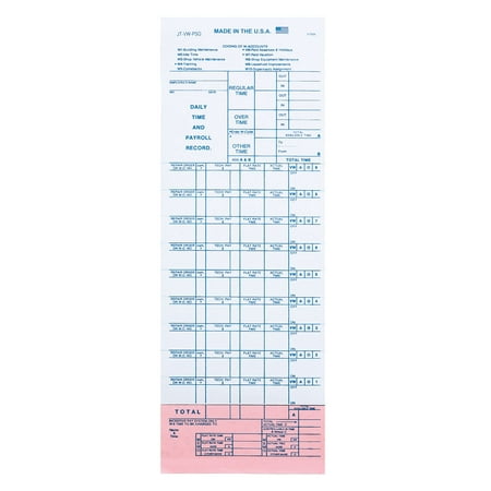 SSWBasics Self-Adhesive Time Payroll Ticket - 3-Part Carbonless - Pack of 100- Self-Adhesive Time Sheets for Dealerships - Daily Time Sheet Payroll Tickets - Job Ticket Tracking System