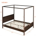 thumbnail image 7 of Queen Size Canopy Platform Bed 4-Poster Canopy Bed Frame with Headboard and Footboard, Wood Slats Support/ No Box Spring Needed/ Easy Assembly, Espresso, 7 of 7