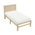 thumbnail image 4 of Contemporary Natural Finish Twin Platform Bed Frame - Solid Wood Bedroom Furniture, No Box Spring Needed, Modern Aesthetic, 41.5"W x 78"L x 42"H, Serene Sleep Sanctuary, 4 of 11