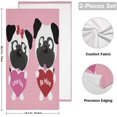 thumbnail image 2 of SKYSONIC 2 Pack Funny Pugs Hearts Hand Towels, Valentine Romantic Quote Kitchen Towel Ultra Soft and Absorbent,Decorative Fingertip Face Towel for Bathroom Hotel, 28.3"x14.4", 2 of 6
