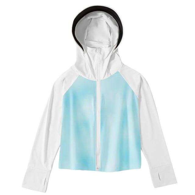 Hiiyo Girls Hooded Lightweight Sun Protection Jacket Upf 50+ Breathable Sun Shirt
