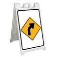 thumbnail image 1 of Right Curve Ahead (24" X 36") Standard A-Frame Signicade, Includes Decal Applied To Stand, 1 of 4
