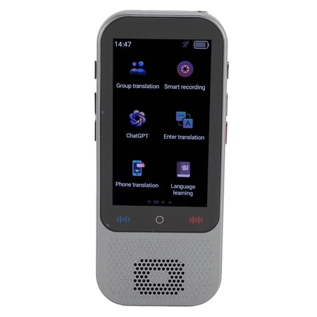 Riousery Smart Language Translator Device Two Way Real Time Voice Translation 138 Languages Online 19 Offline 3.0 Inch Touchscreen Portable WiFi Bluetooth with 5MP Camera Dark Grey