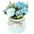 thumbnail image 1 of Plantas de flores artificiales, mini flores de hortensias falsas en maceta para decoración, 1 of 5