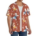 thumbnail image 2 of Goofa Cute Poodle Dog Printed Men's Casual Short-sleeved Shirt,Lightweight Breathable Button-down,Summer Casual men's top,Versatile Fashion shirt-Small, 2 of 7
