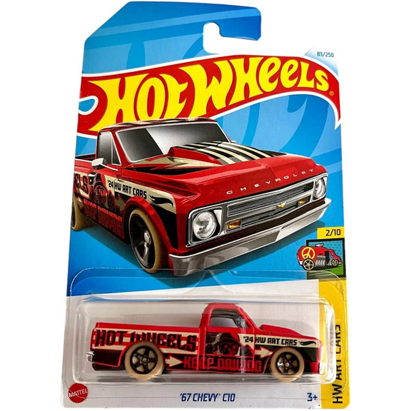 Hot Wheels Red '67 CHEVY C10 Art Cars 2/10 HW 83/250