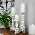 thumbnail image 2 of Northlight Set of 3 Brushed White Tripod Wooden Pillar Candle Holders 18", 2 of 5