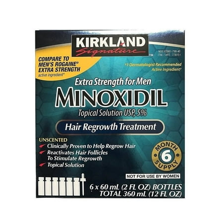 Kirkland Signature - 5% Minoxidil for Men Hair Regrowth Treatment Topical Solution - 6 Month Supply