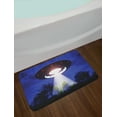 thumbnail image 2 of UFO Bath Mat, Night Scenery with Aliens Space Travel Science Fiction Themed Composition Woodland, Plush Bathroom Decor Mat with Non Slip Backing, 29.5" X 17.5", Multicolor, by Ambesonne, 2 of 2