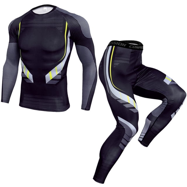 Traje de fitness para hombres, traje de fitness ajustado para hombres, traje de fitness de secado rápido, ropa de fitness para hombres, máxima confiabilidad