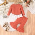 thumbnail image 4 of TOWED22 Toddler Newborn Baby Girl Clothing Set 2pcs Outfits Long Sleeve Graphic Top and Elastic Waist Joggers Clothes Soft Breathable(Red,2-3 Y), 4 of 6