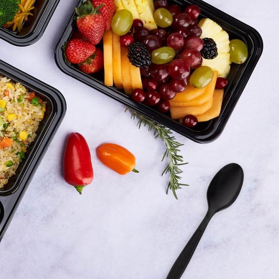 [1,000 ct] Karat PP Heavy-Weight Tea Spoon Wrapped, Black